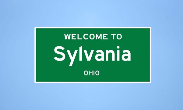 Sylvania, Ohio City Limit Sign. Town Sign From The USA.