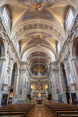 Fototapeta na wymiar FORLÍ, ITALY - NOVEMBER 11, 2021: The nave of church chiesa di Santa Lucia.