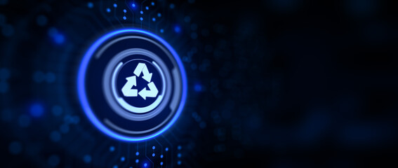 Recycle Zero waste Green energy concept on virtual screen.