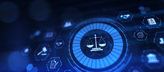 Law concept lawyer cyber digital compliance business technology concept.