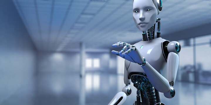 Robot Cyborg 3d render innovation technology robotisation.