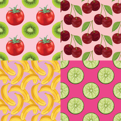 fruits and vegetable seamless design pattern 