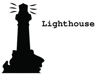 lighthouse with light vector illustration