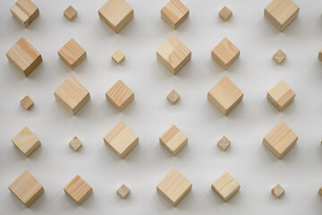 Wood 3d Cubes Wall Decor Background