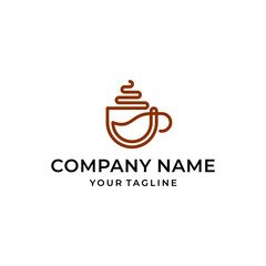 Cup of Coffee One Line Art Logo Design