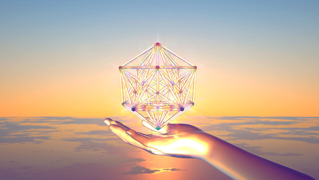 3d illustration of the multilevel sephiroth tree