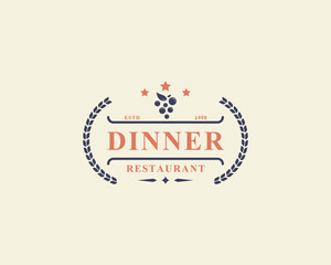 Vintage Retro Badge Restaurant and Cafe icons, Fast Food Logo Design Silhouettes