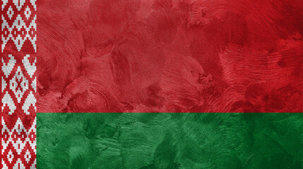 Textured photo of the flag of Belarus.