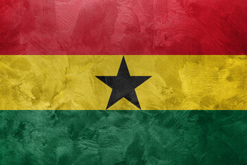 Textured photo of the flag of Ghana.
