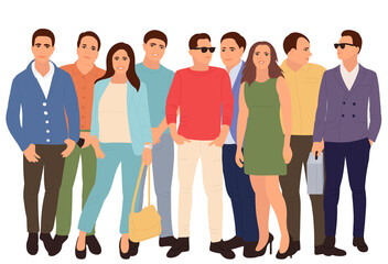 Obraz premium crowd of people flat design, silhouette, isolated