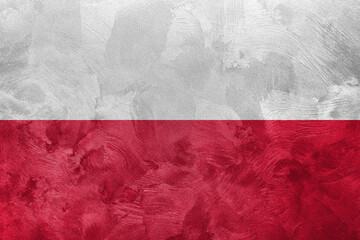 Textured photo of the flag of Poland.