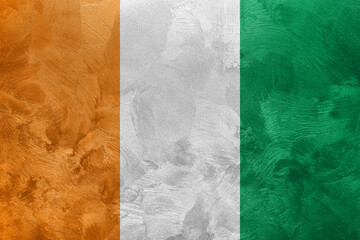 Textured photo of the flag of Ivory Coast.