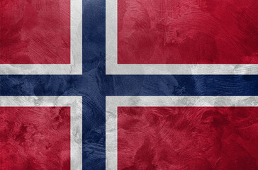 Fototapeta premium Textured photo of the flag of Norway.