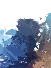 Brushed Painted Abstract Background. Wild chaotic brushstrokes. Strokes of paint. 2D Illustration. Brush stroked painting.