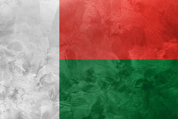 Textured photo of the flag of Madagascar.