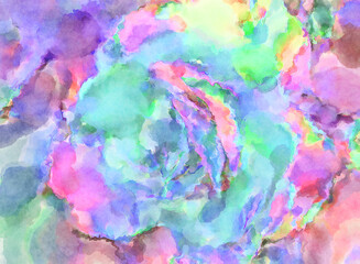 Modern brush strokes painting. Soft color painted illustration of soothing composition for poster, wall art, banner, card, book cover or packaging. Watercolor abstract painting with pastel colors.