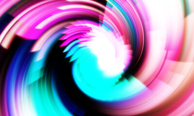 Revolving Light show background. Ethereal energetic swirl rotation with vivid colors. Colorful vibrant motion illustration. Promotional background. Celebration graphic.