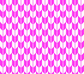 Repetitive arrow pattern. Pink abstract pattern on white background.