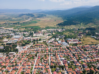 Obraz premium Aerial view of famous spa resort of Velingrad, Bulgaria
