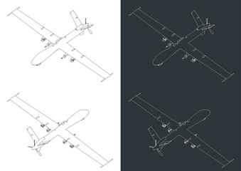 Combat drone isometric blueprints