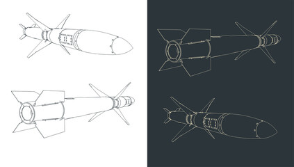 Cruise missile drawings illustrations