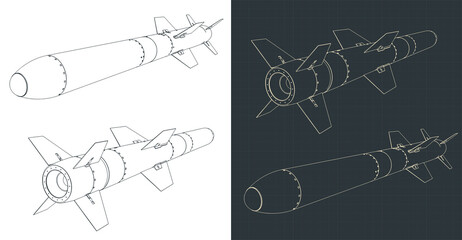Missile drawings illustrations