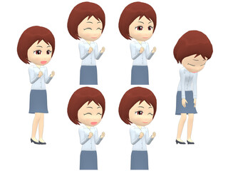 [Success Failure] Woman shirts bob haircut oblique angle