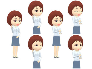 Obraz premium [Inspiration A] Woman shirts bob haircut oblique angle