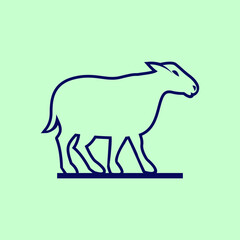 Line drawing goat. hand drew style goat icon