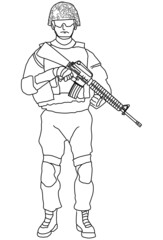 Soldat mit Gewehr