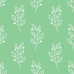 Floral seamless leaves branches pattern for fabrics and packaging and gifts and linens and kids and wrapping paper