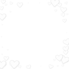 White heart love confettis. Valentine's day vignet