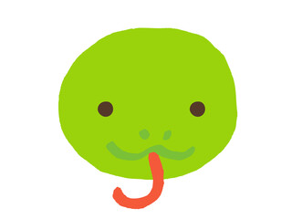 かわいいヘビの顔／手描きイラスト