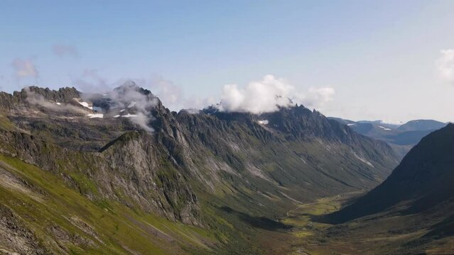 timelaps of the mountains with clouds