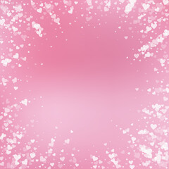 White heart love confettis. Valentine's day vignet