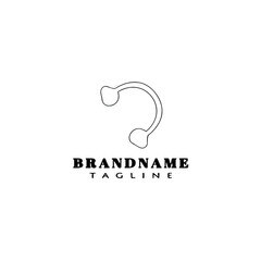 headset logo cartoon icon design template black isolated vector illustration