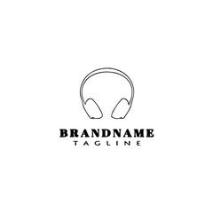 headset logo cartoon icon design template black isolated vector illustration