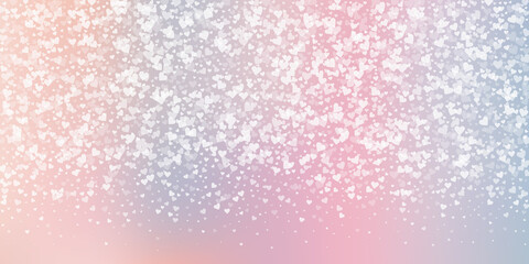 Fototapeta premium White heart love confettis. Valentine's day gradie
