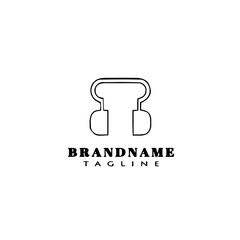 headset logo cartoon icon design template black isolated vector illustration