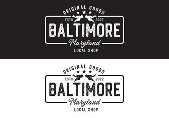 Typography Logo Baltimore Maryland Vector Illustration Template Good for Any Industry