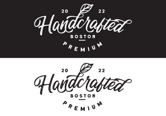 Typography Logo Handcrafted Boston Vector Illustration Template Good for Any Industry