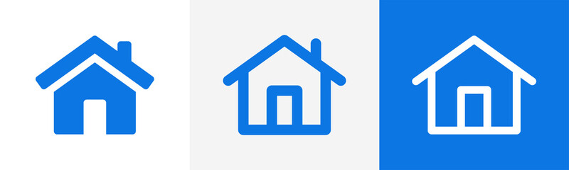 House icons set. Home icon collection. Real estate symbol in blue design.