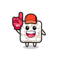 ceramic tile illustration cartoon with number 1 fans glove