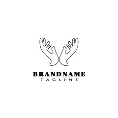healing hand logo cartoon icon design template black isolated vector illustration