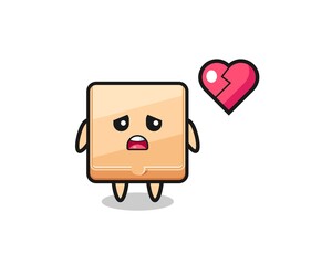 pizza box cartoon illustration is broken heart
