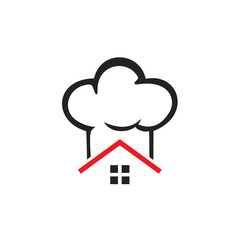 Chef Hat and House Restaurant Logo Design