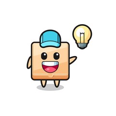 pizza box character cartoon getting the idea