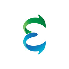 Letter E Arrow Logo Vector