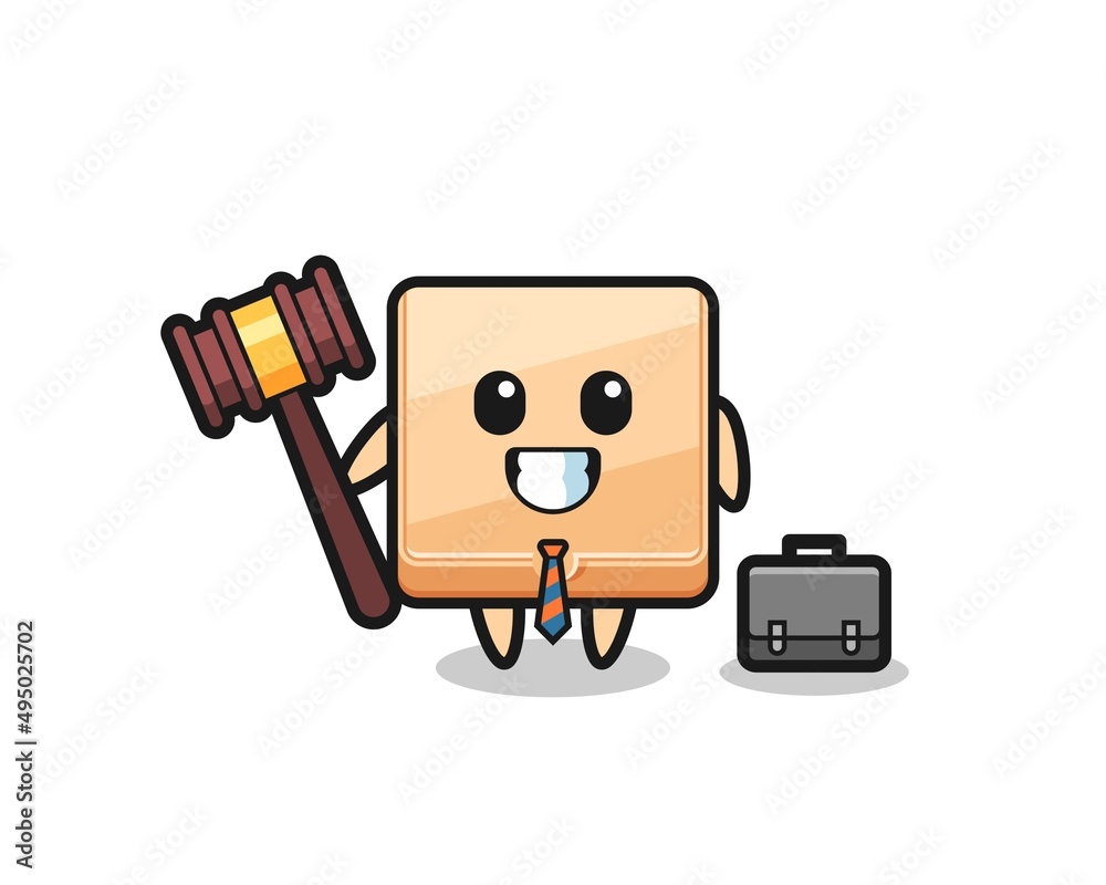 Wall mural Illustration of pizza box mascot as a lawyer