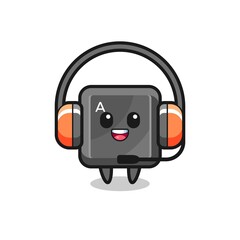 Cartoon mascot of keyboard button as a customer service
